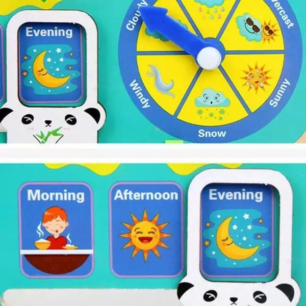 Wooden toys Kids Multi functional Calender Clock